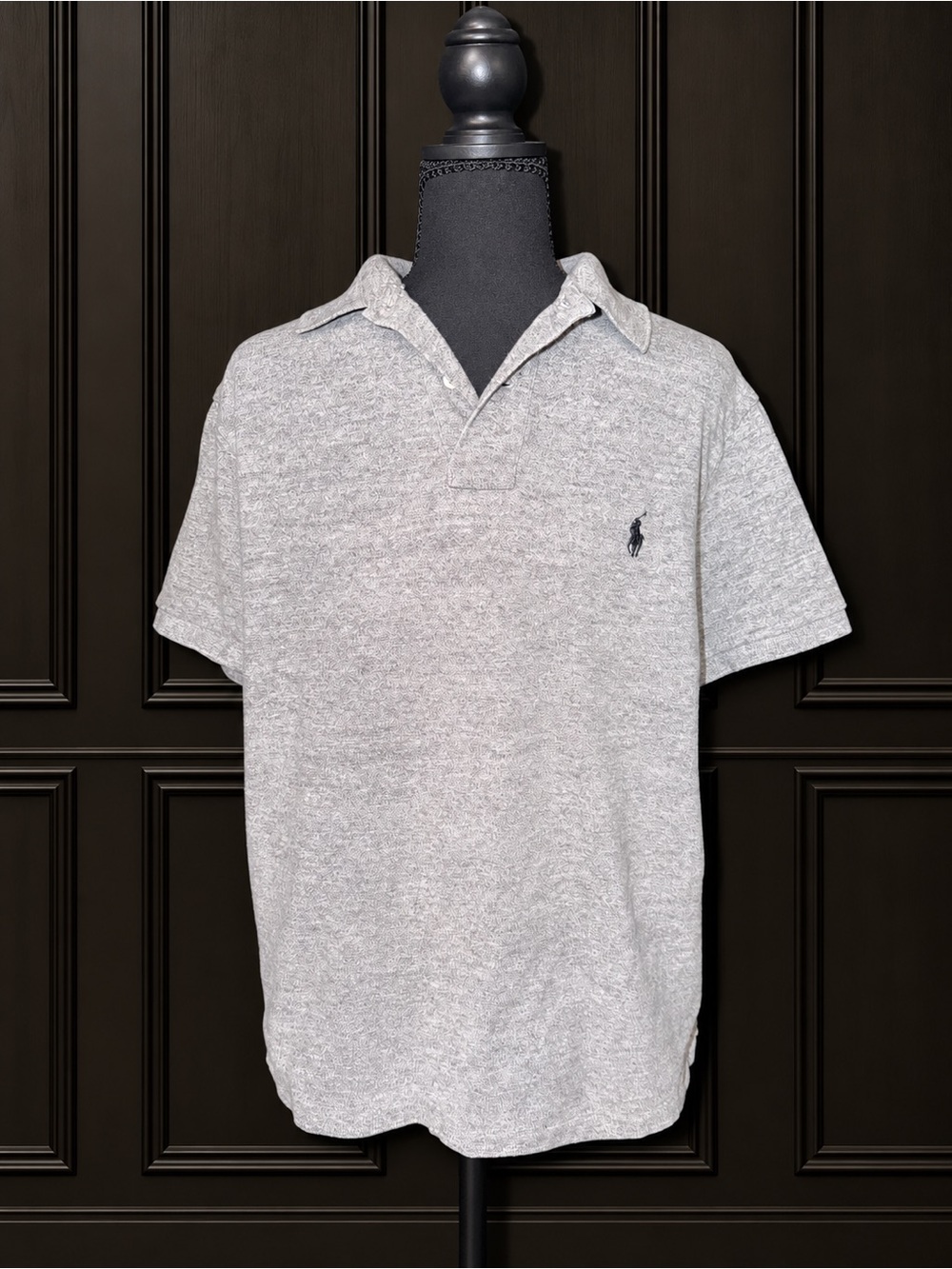 Polo Ralph Lauren Men’s Large Custom Slim Fit Gray Short Sleeve Polo Shirt